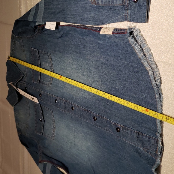 JOE'S Long Sleeve Distressed Denim Snap Button Up Shirt NEW Big Kids M (10/12) - Picture 13 of 15